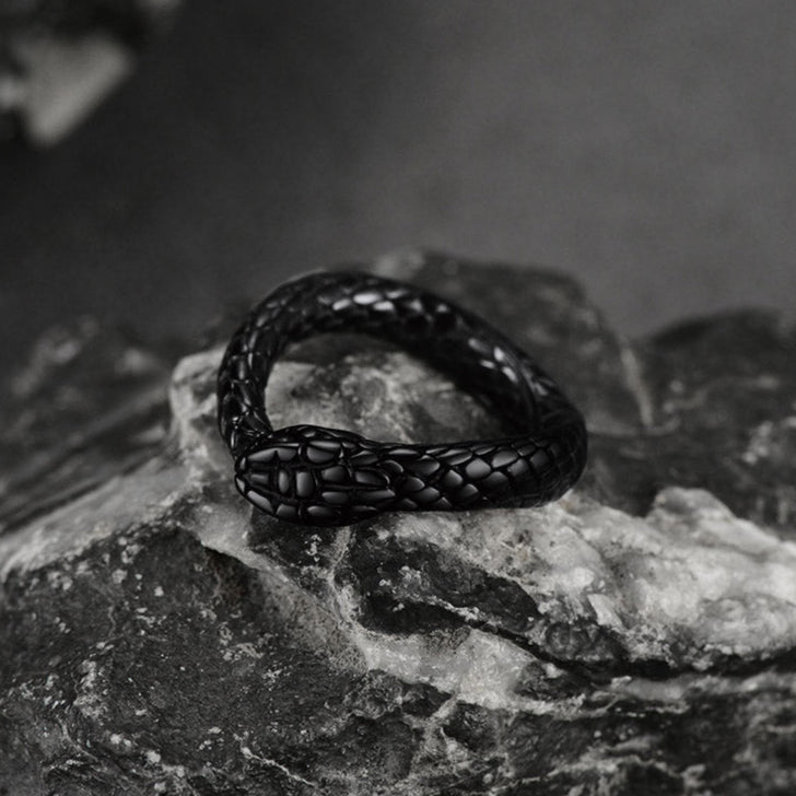 Stainless Steel Midi Snake Band Ring for