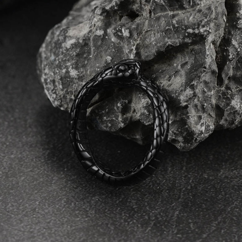 Stainless Steel Midi Snake Band Ring for