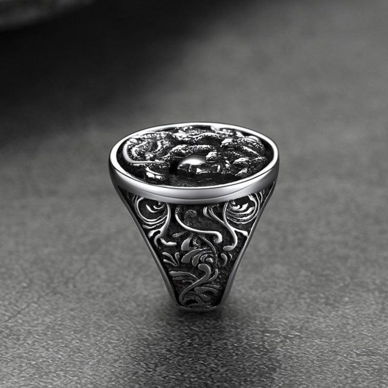 Medusa Snake Hair Ring Greek Mythology Signet Ring for