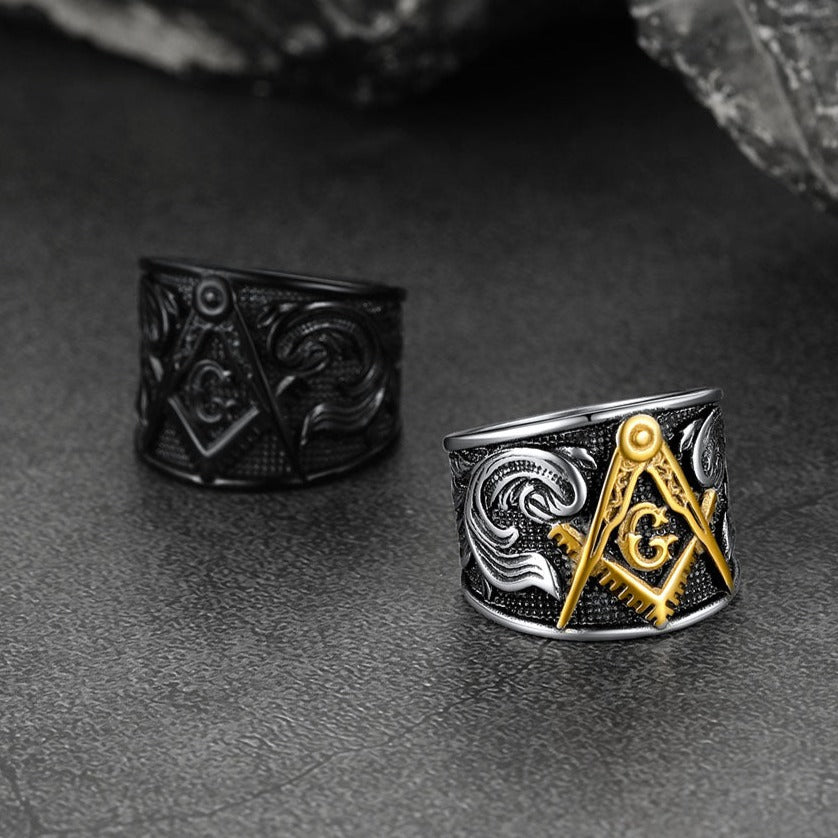 Freemason Masonic Stainless Steel Ring Band for