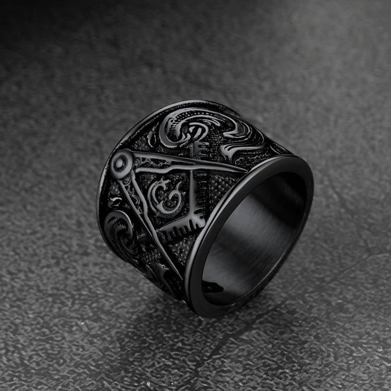 Freemason Masonic Stainless Steel Ring Band for