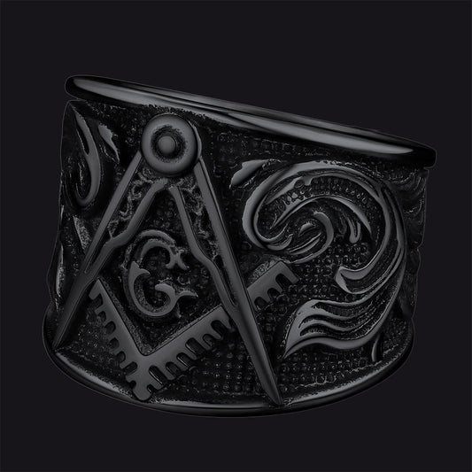 Freemason Masonic Stainless Steel Ring Band for