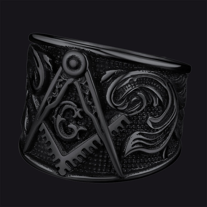 Freemason Masonic Stainless Steel Ring Band for