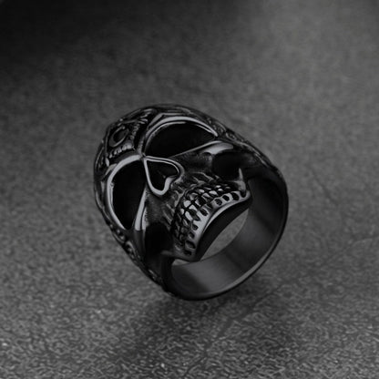 Gothic Masonic Skull Stainless Steel Ring for