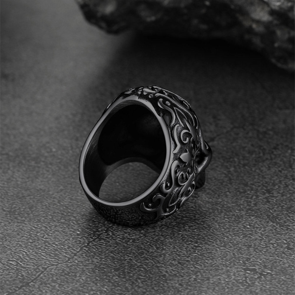 Gothic Masonic Skull Stainless Steel Ring for