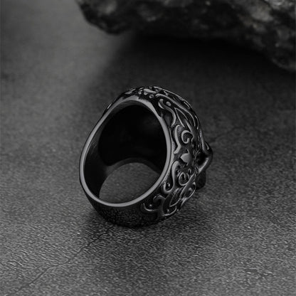 Gothic Masonic Skull Stainless Steel Ring for