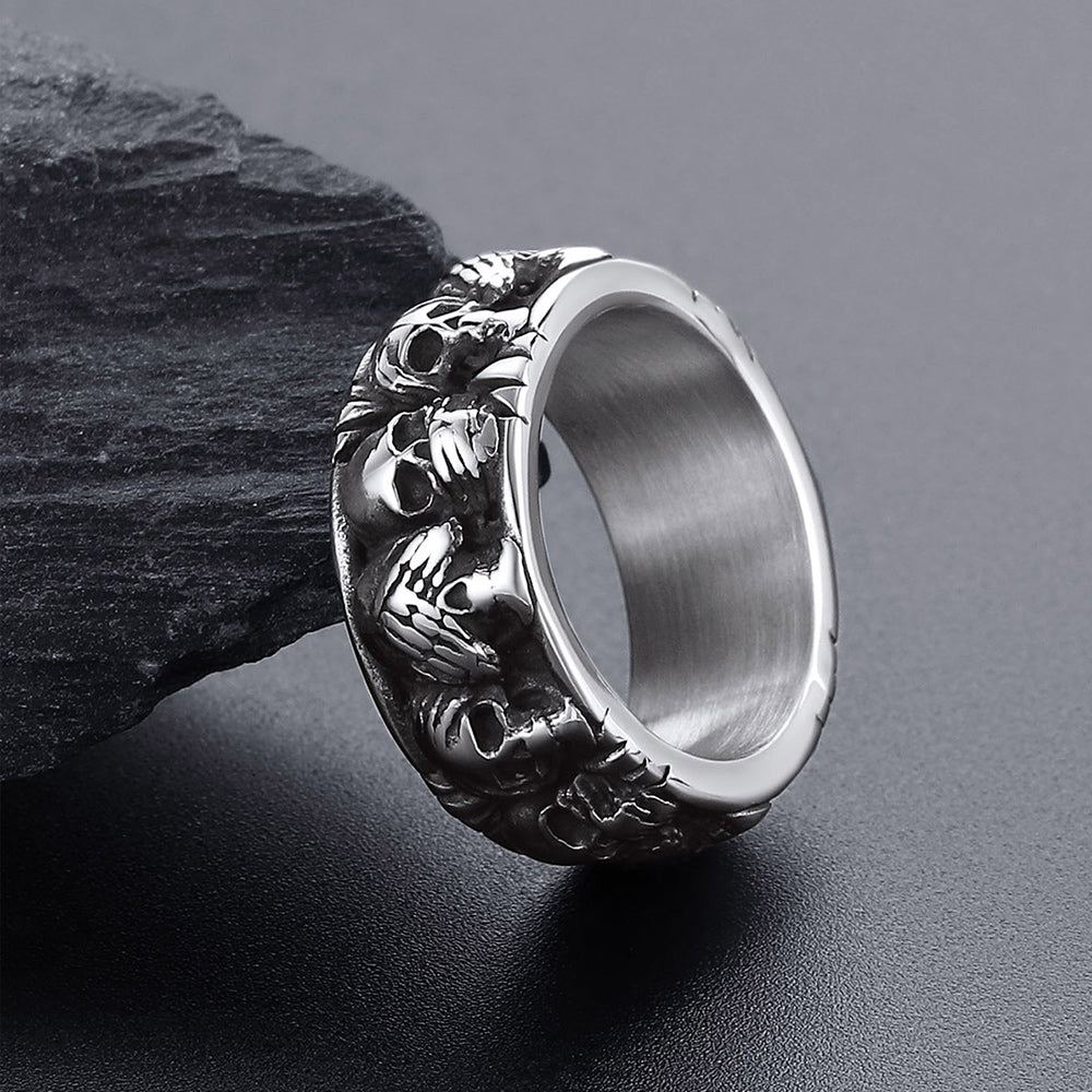 See No Evil, Hear No Evil, Speak No Evil Skulls Ring for