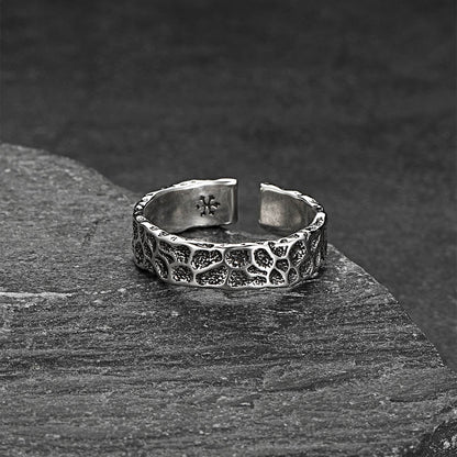 Retro Irregular Crack Finger Open Adjustable Ring for