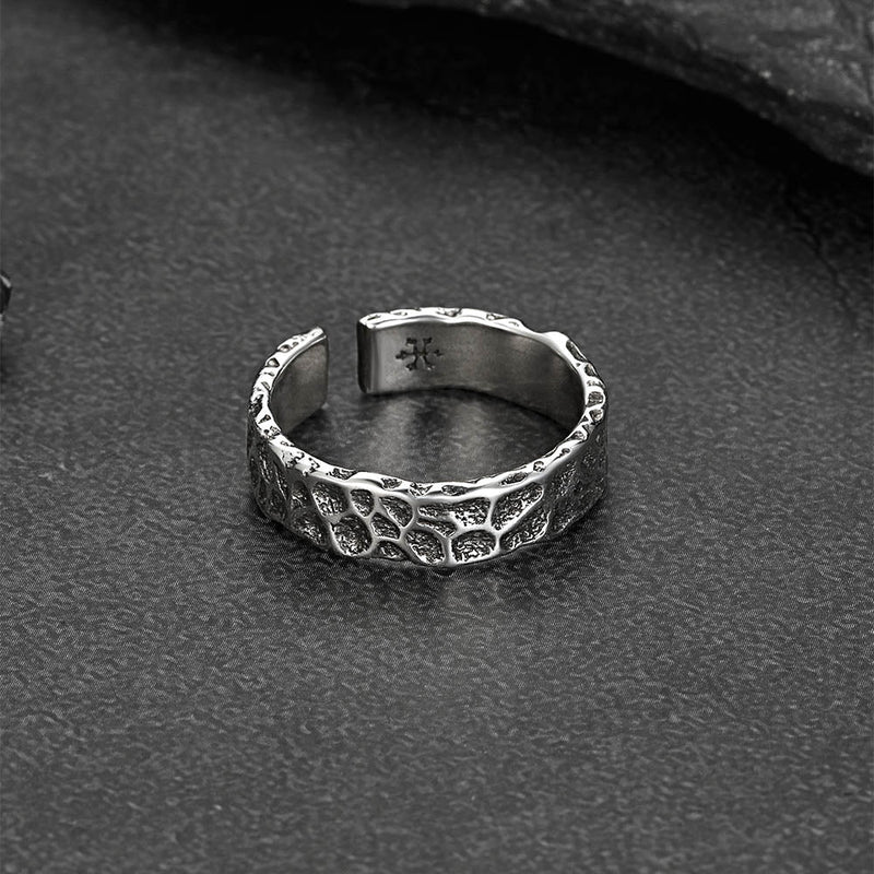 Retro Irregular Crack Finger Open Adjustable Ring for