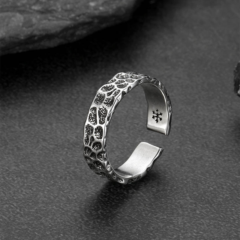 Retro Irregular Crack Finger Open Adjustable Ring for