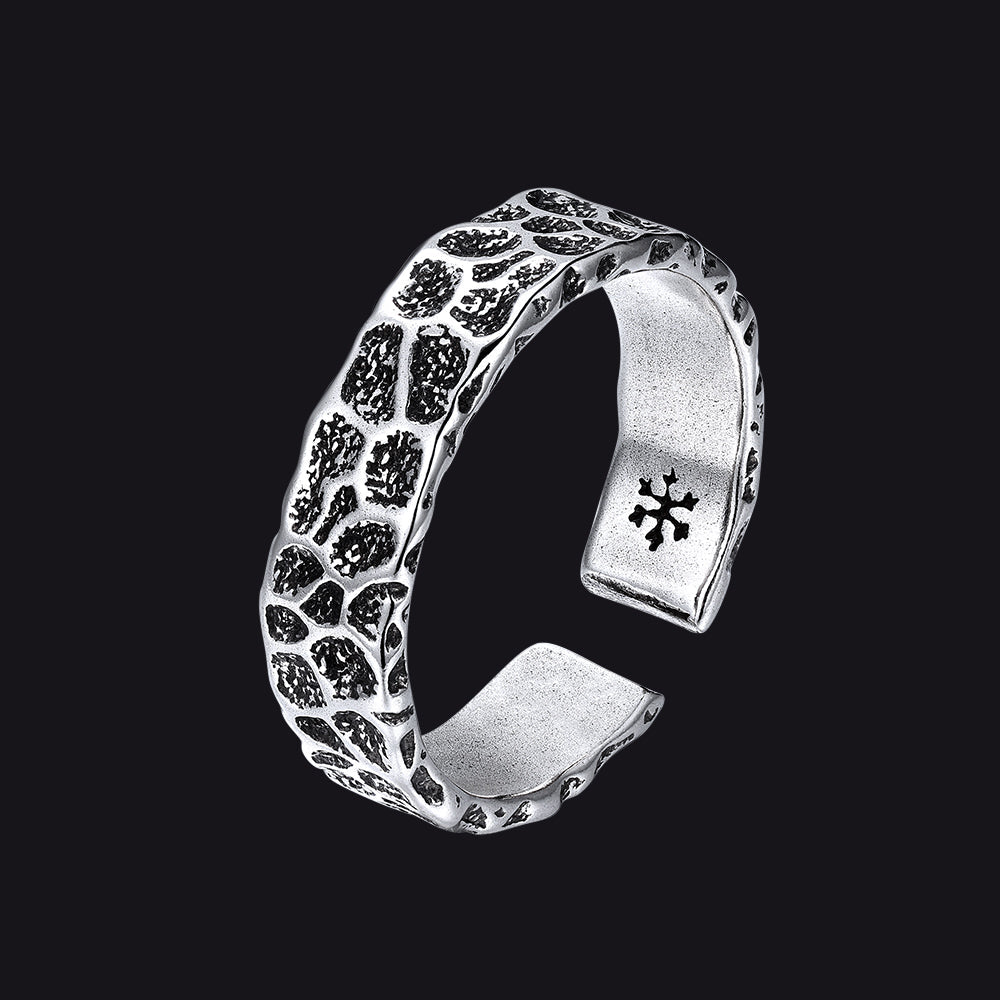 Retro Irregular Crack Finger Open Adjustable Ring for