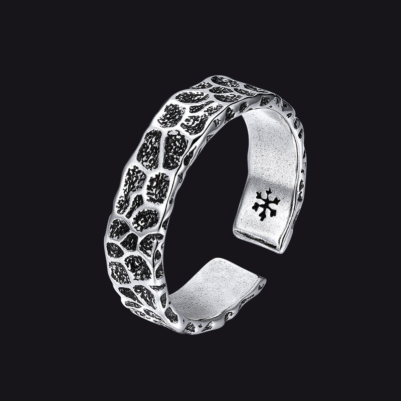Retro Irregular Crack Finger Open Adjustable Ring for