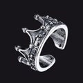 Crown Cross Open Adjustable Ring for