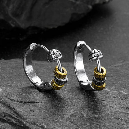 Circle Tang Grass Pattern Hoop Earrings for