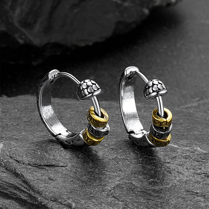Circle Tang Grass Pattern Hoop Earrings for