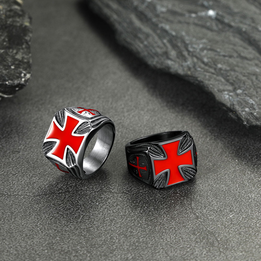 Christian Knights Templar Cross Ring for Stainless Steel