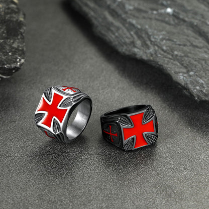 Christian Knights Templar Cross Ring for Stainless Steel