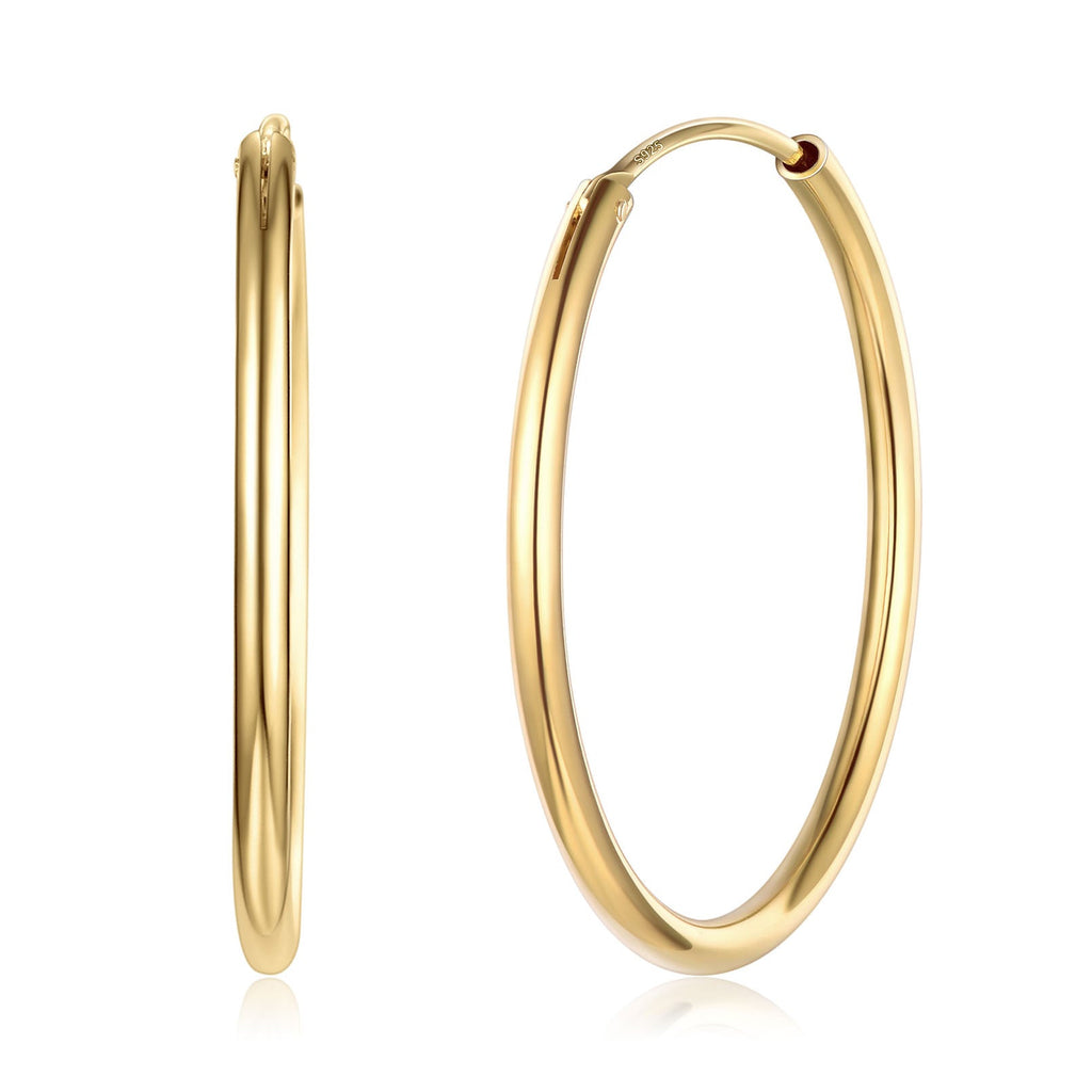 Sterling Silver Thin Hoop Earrings for