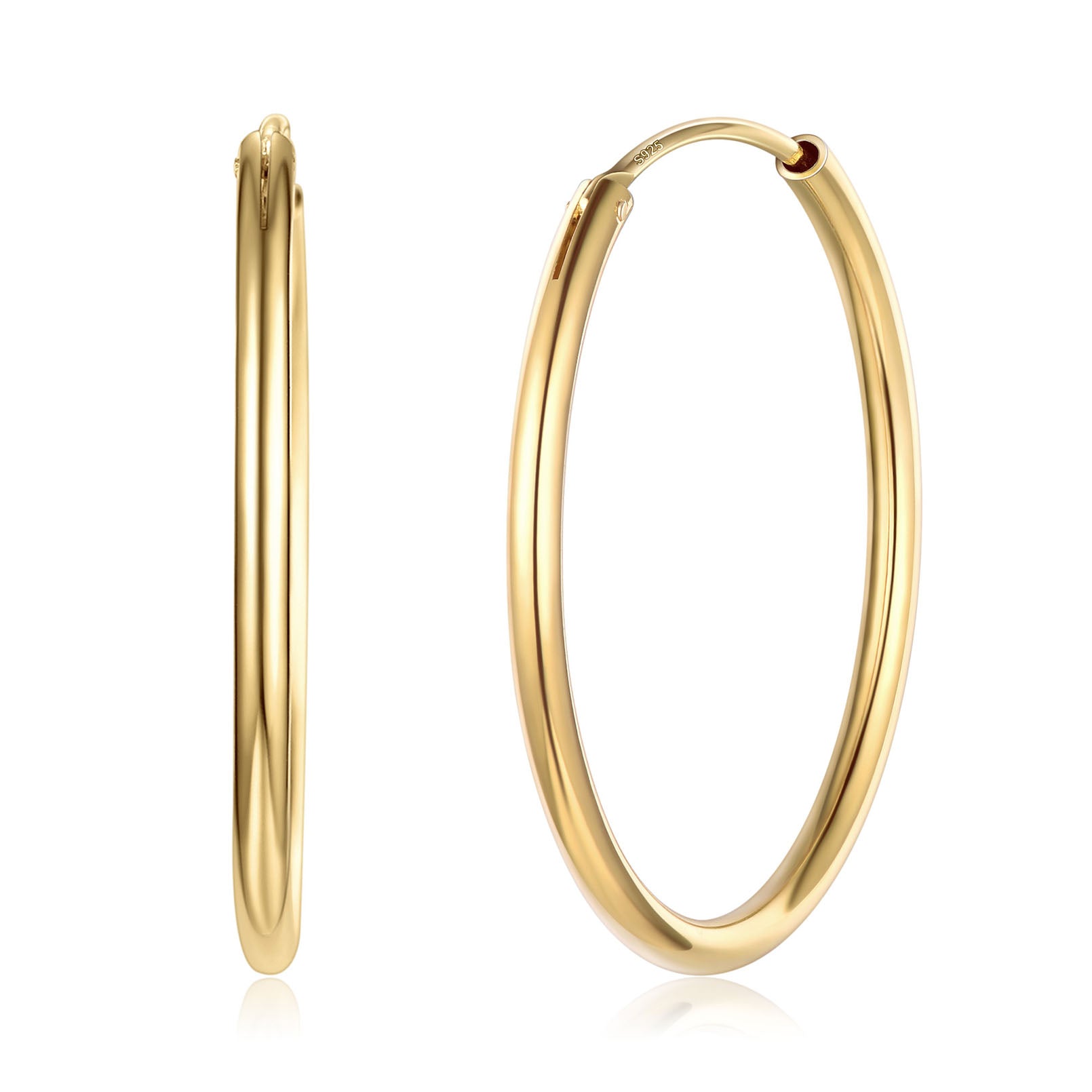 Sterling Silver Thin Hoop Earrings for