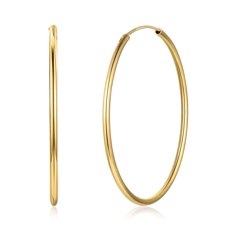 Sterling Silver Thin Hoop Earrings for