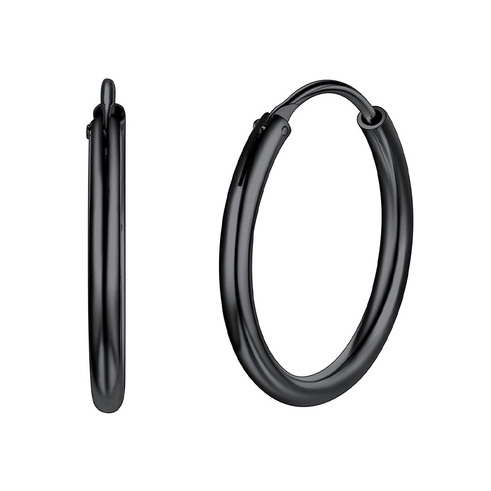 Sterling Silver Thin Hoop Earrings for