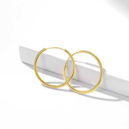 Sterling Silver Thin Hoop Earrings for