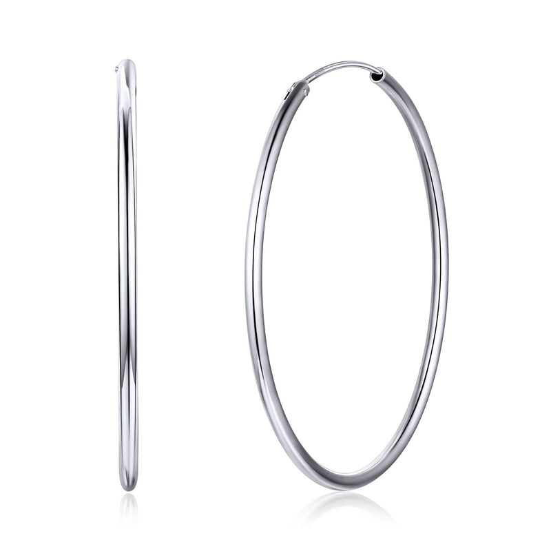 Sterling Silver Thin Hoop Earrings for