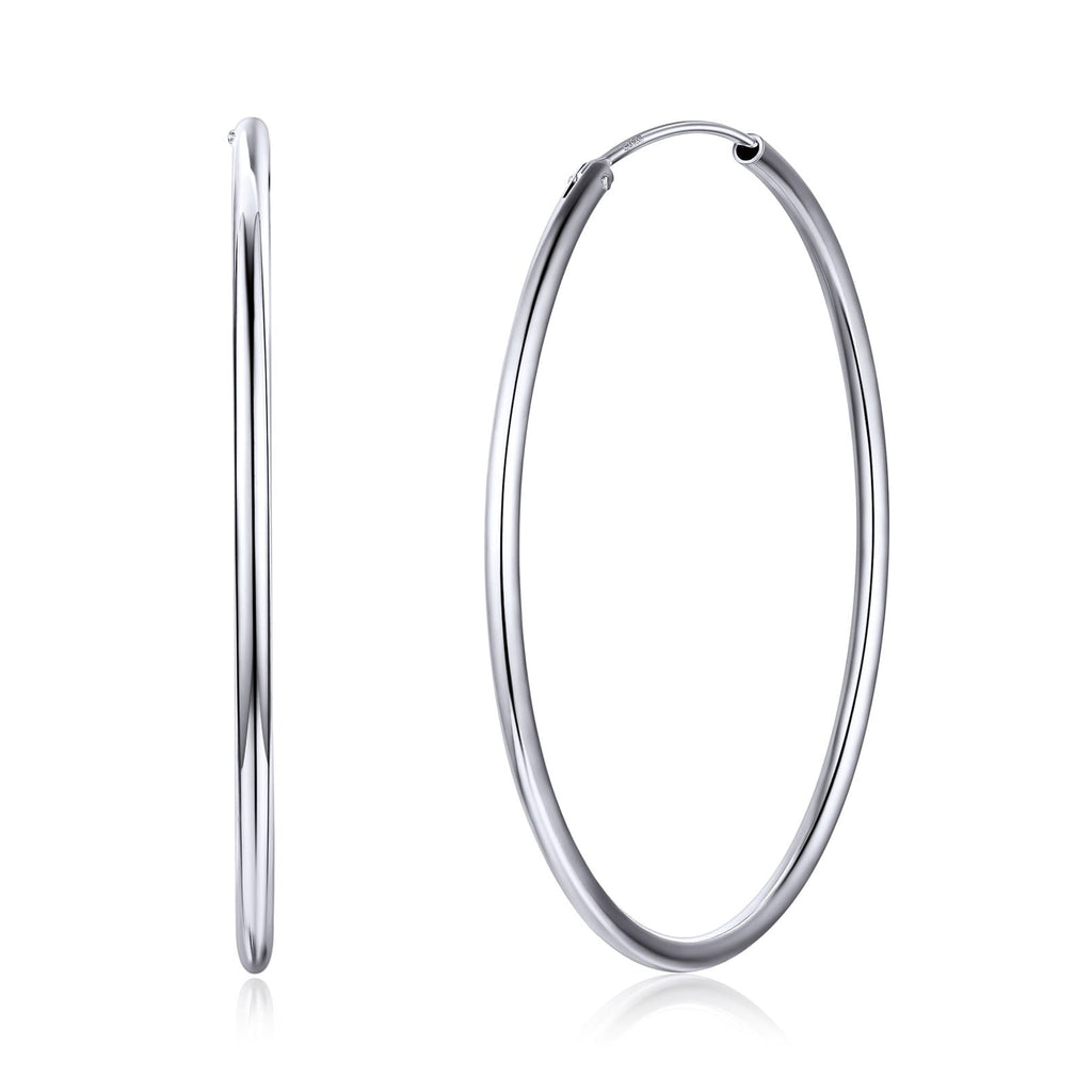 Sterling Silver Thin Hoop Earrings for