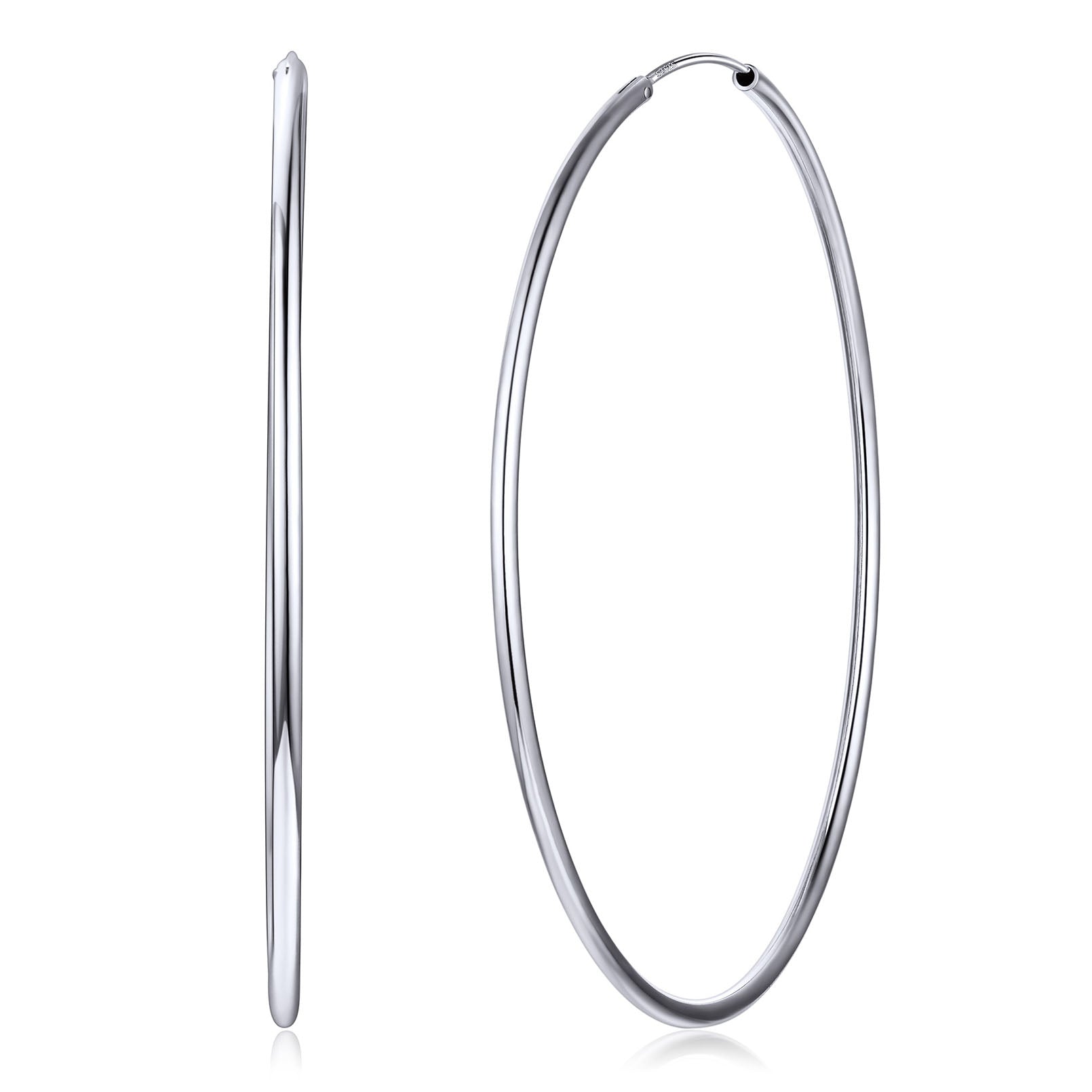 Sterling Silver Thin Hoop Earrings for