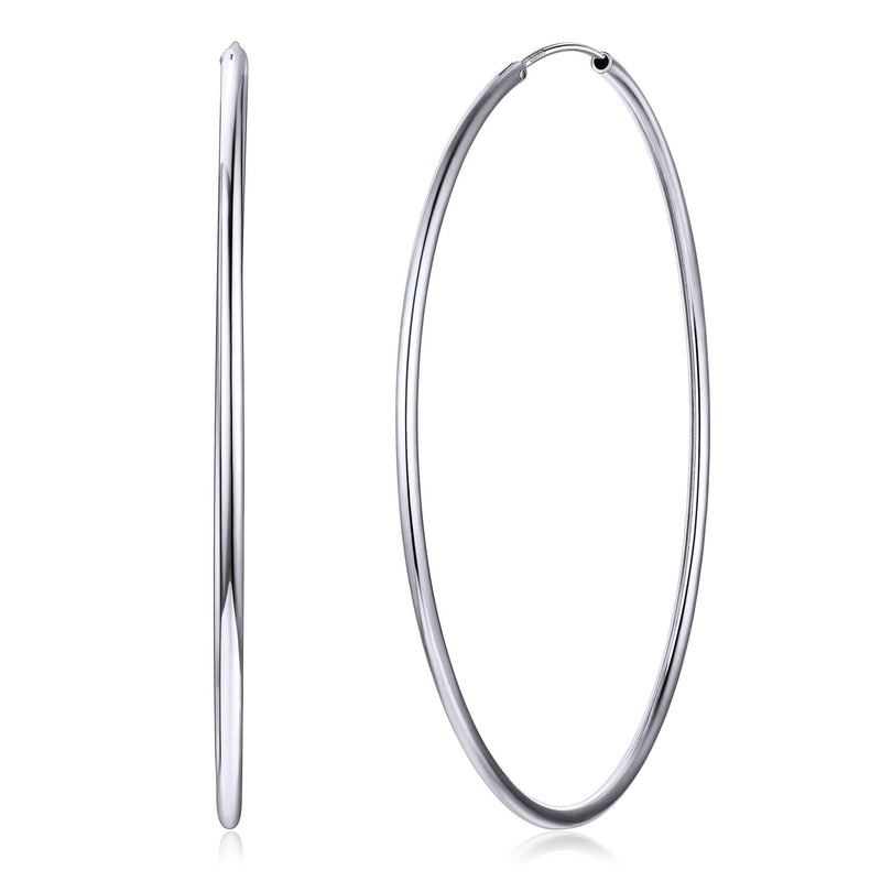 Sterling Silver Thin Hoop Earrings for