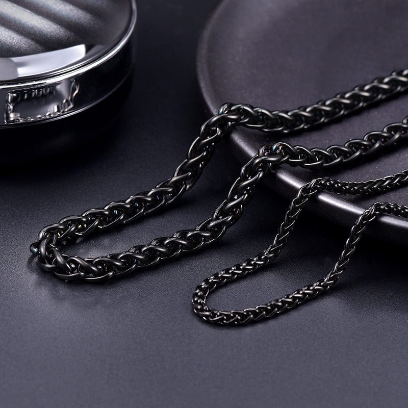 Spiga Wheat Chain Stainless Steel Link Necklace for