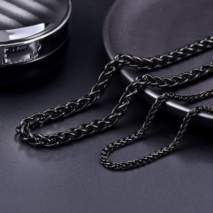 Spiga Wheat Chain Stainless Steel Link Necklace for