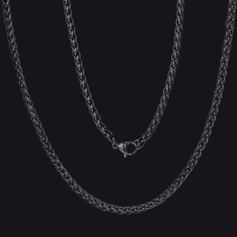 Spiga Wheat Chain Stainless Steel Link Necklace for