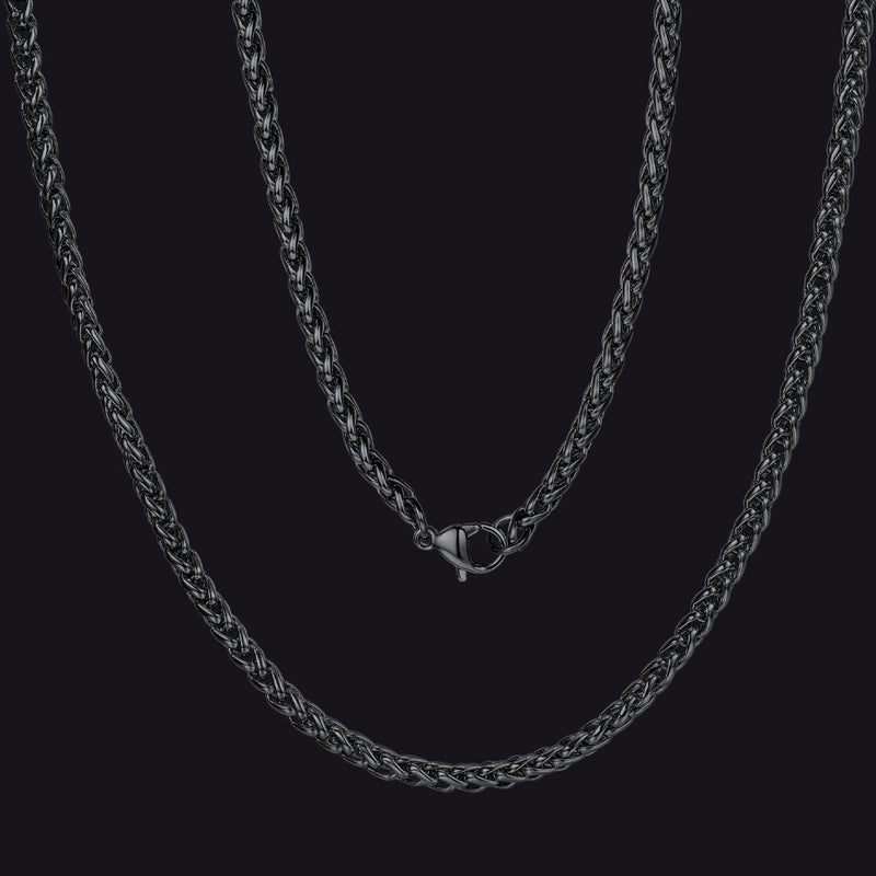 Spiga Wheat Chain Stainless Steel Link Necklace for