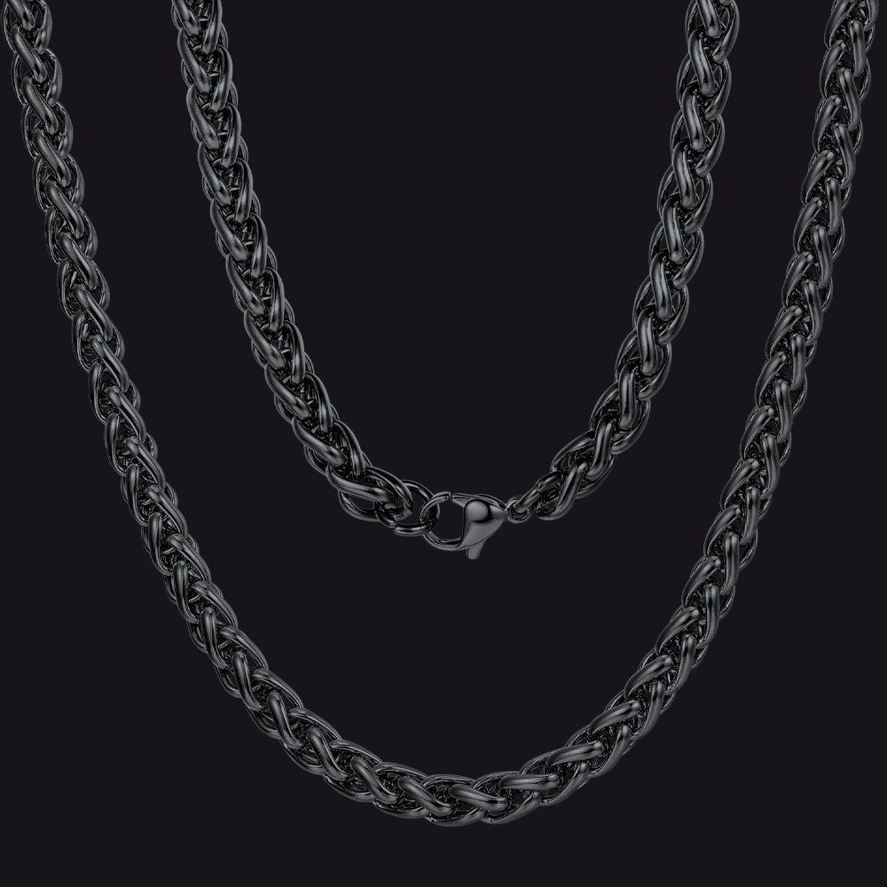 Spiga Wheat Chain Stainless Steel Link Necklace for