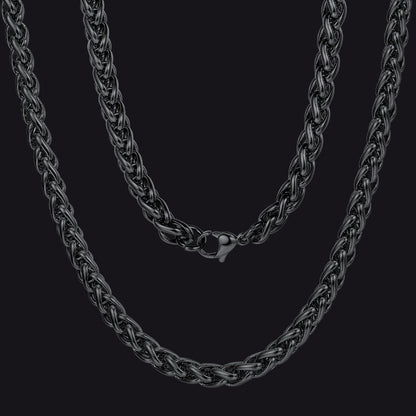 Spiga Wheat Chain Stainless Steel Link Necklace for