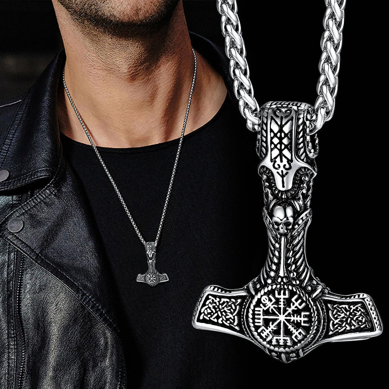 Viking Thor's Hammer Mjolnir Necklace Pendant for