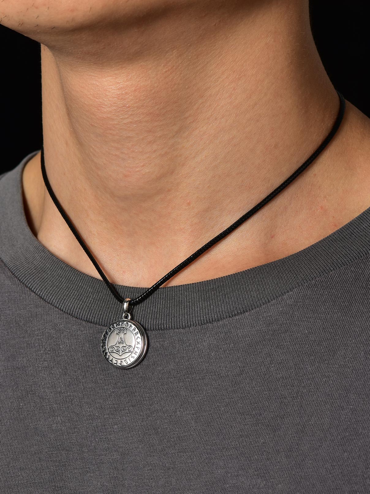 Viking Thor's Hammer Personalised Photo Locket Necklace for