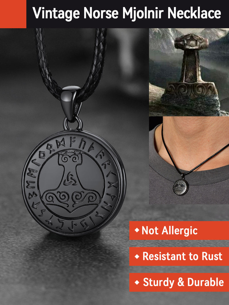 Viking Thor's Hammer Personalised Photo Locket Necklace for