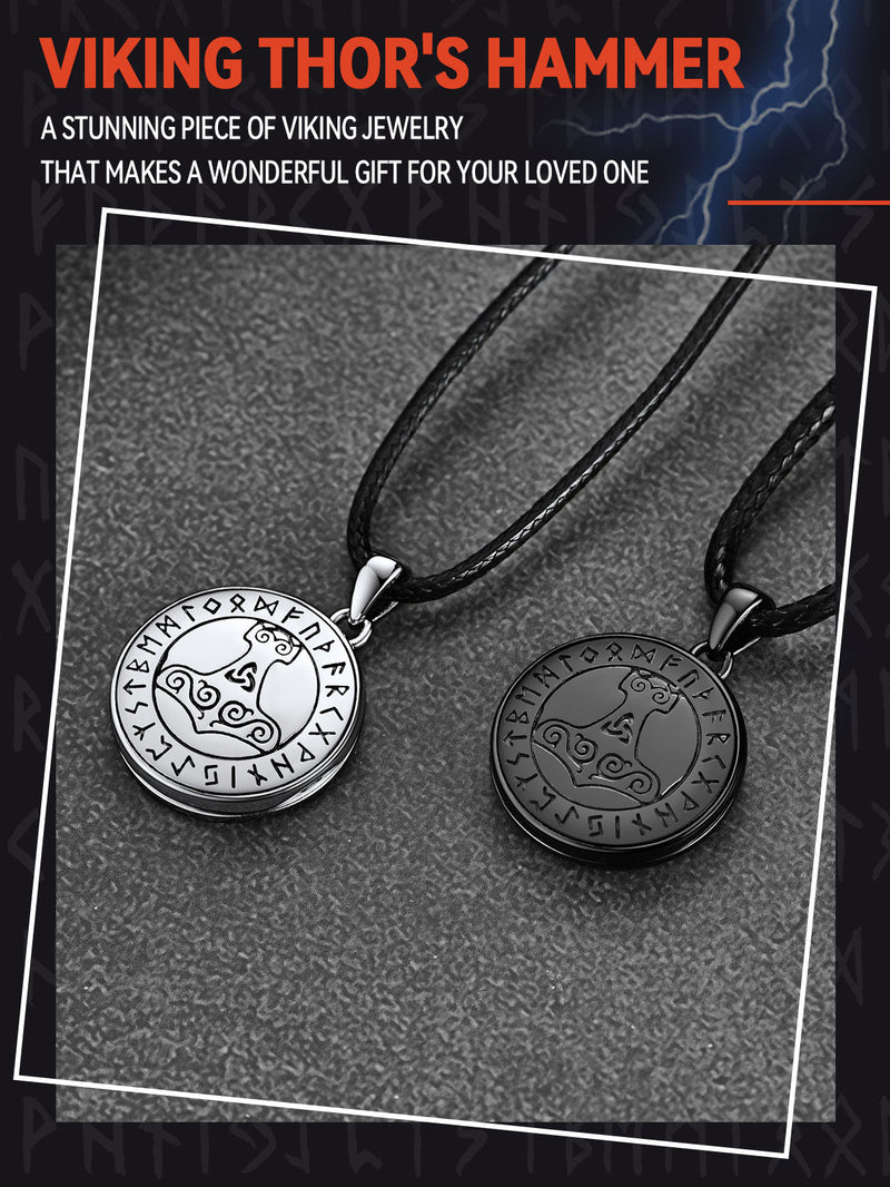 Viking Thor's Hammer Personalised Photo Locket Necklace for