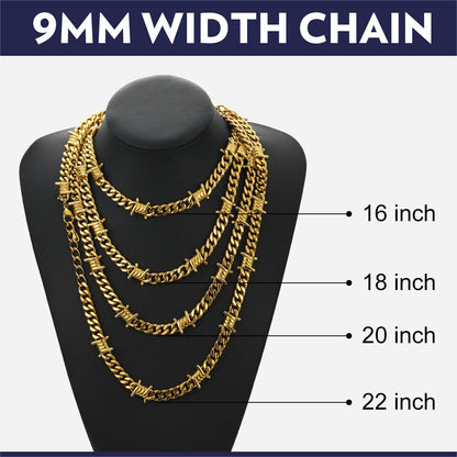 To My Barbed Wire Cuban Chain Choker Necklace Gift for Him
