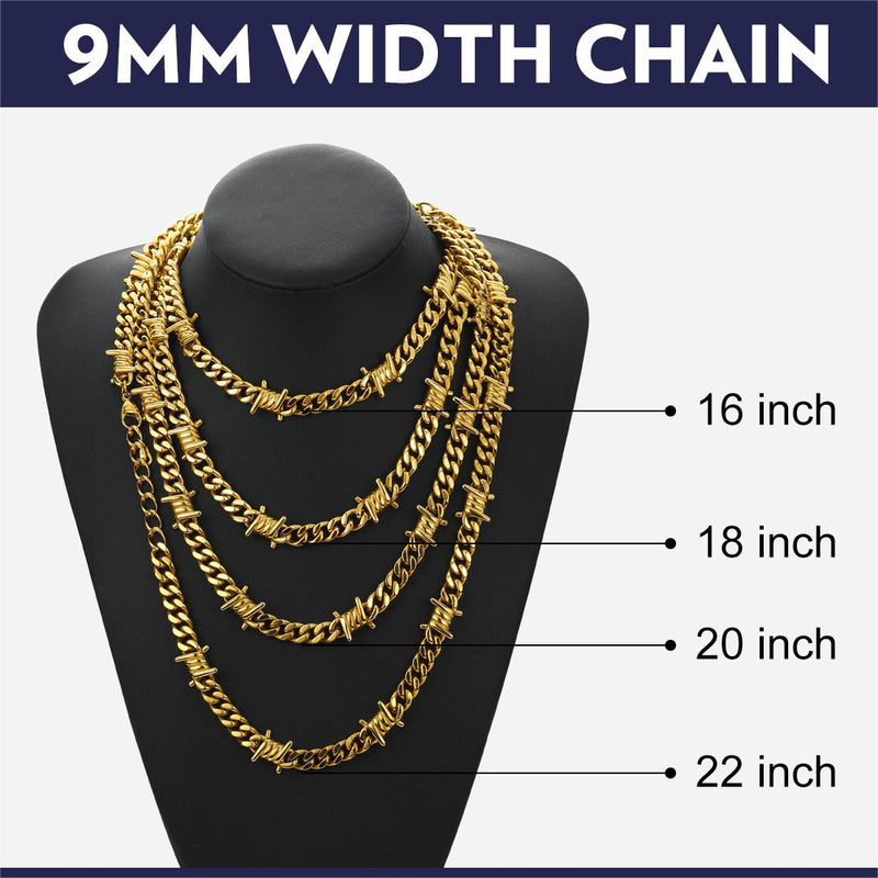 To My Barbed Wire Cuban Chain Choker Necklace Gift for Him