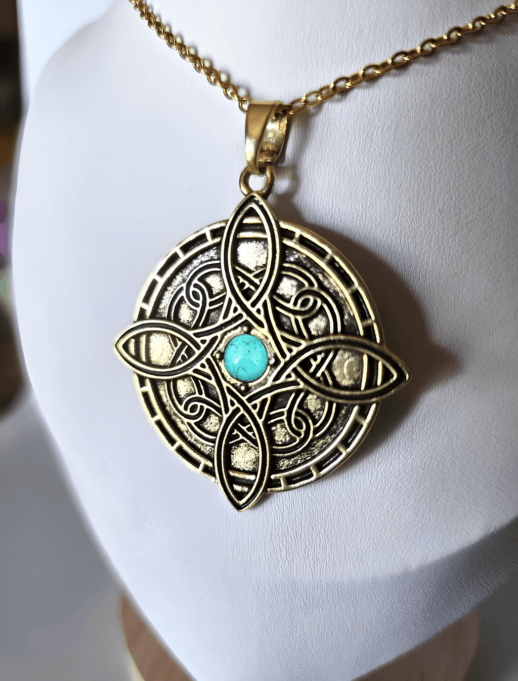 Turquoise Witch’s Knot Necklace