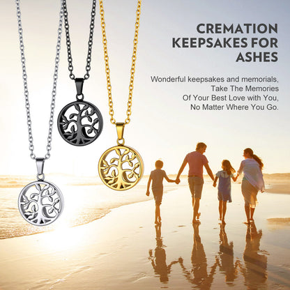 Cremation Tree of Life Urn Necklace for Ashes Memorial Gift