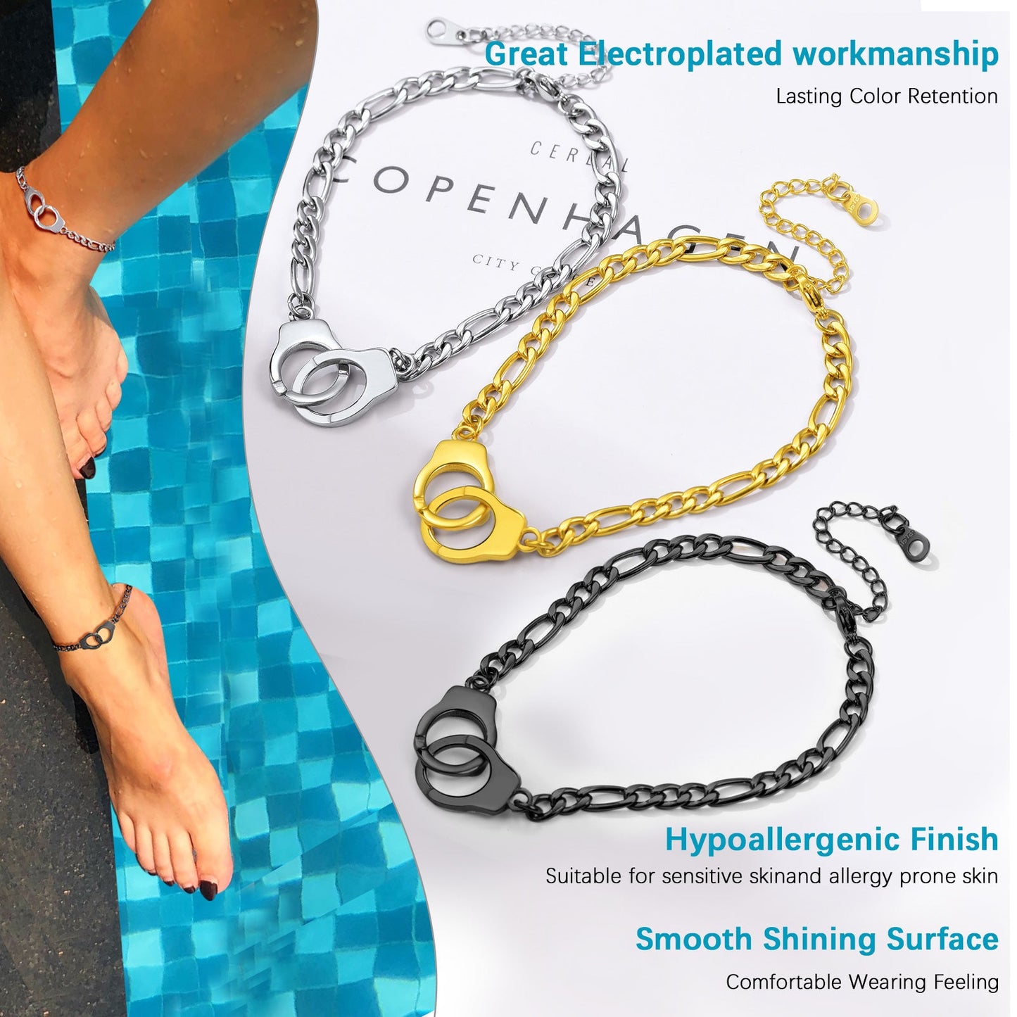 Handcuff Chain Ankle Bracelet for