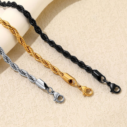 Stainless Steel Twisted Rope Chain Ankle Bracelet for Gift for Mom