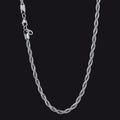Twisted Rope Link Chain Stainless Steel Necklace for