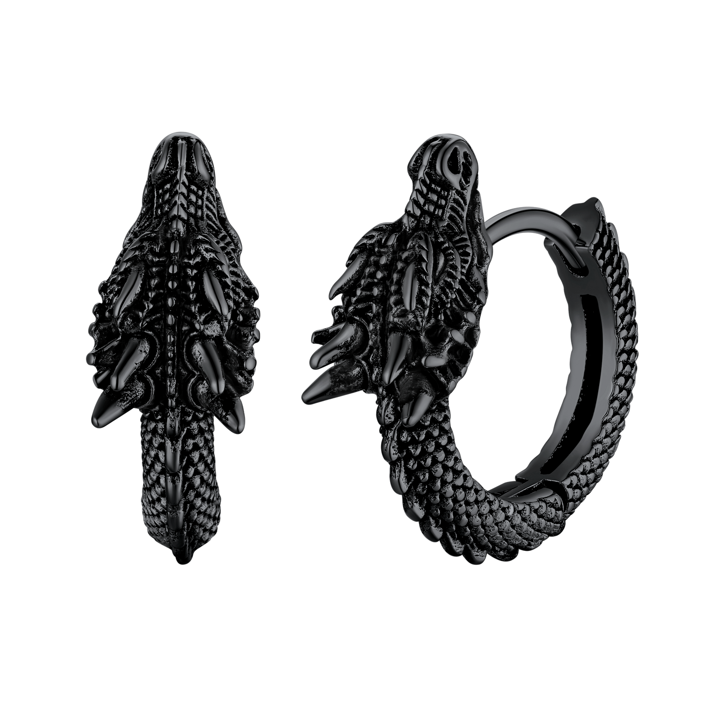 Punk Small Dragon Hoop Earrings for