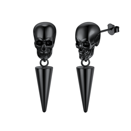 Flash Punk Spike Skull Earrings for