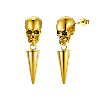 Flash Punk Spike Skull Earrings for